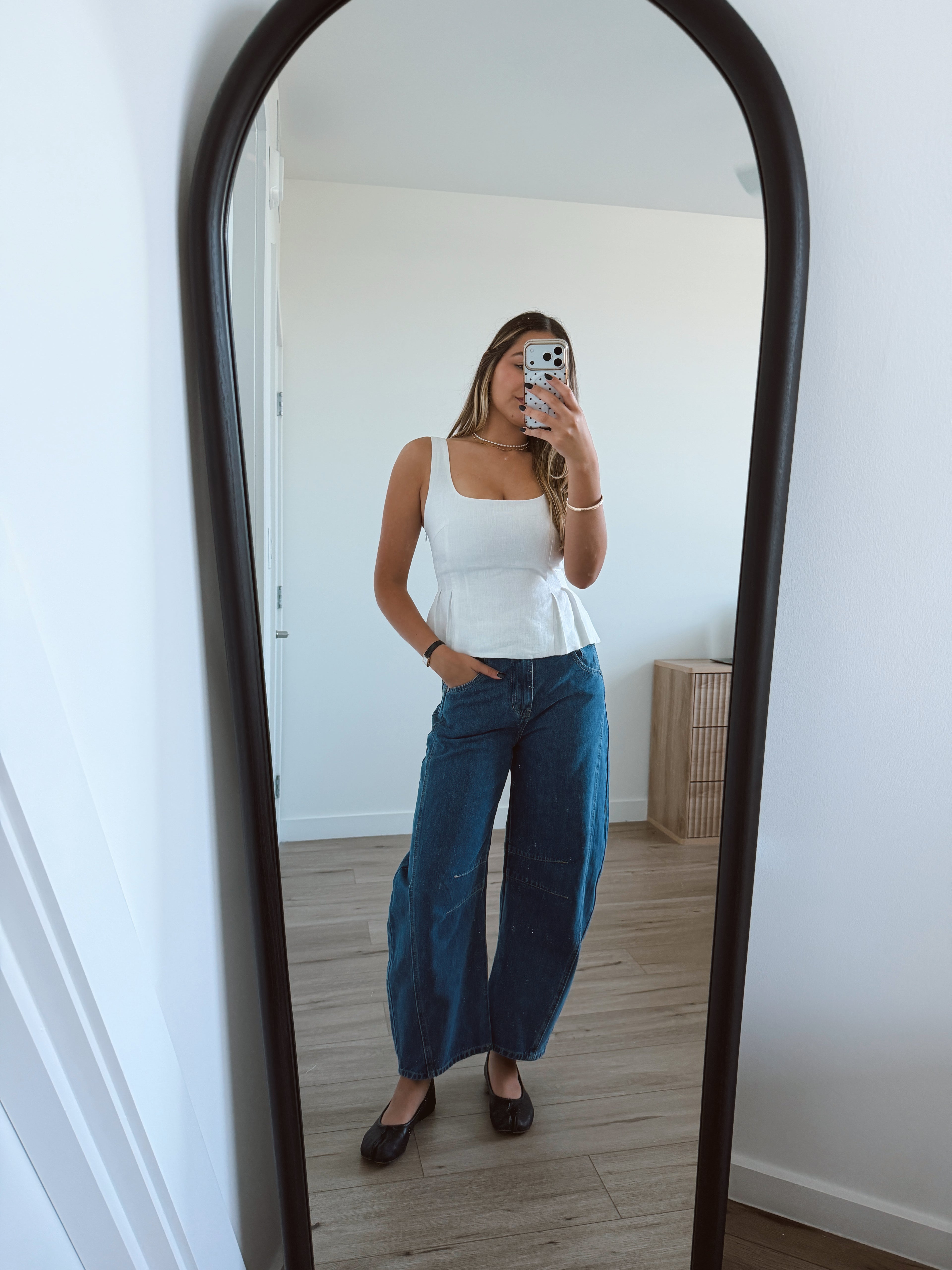 Linen Peplum Top