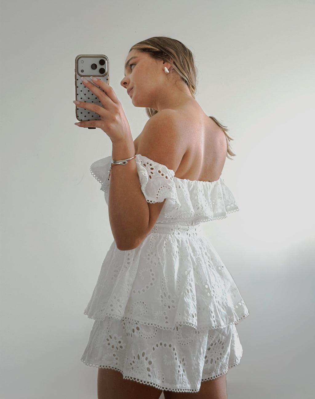 Eyelet Ruffled Romper