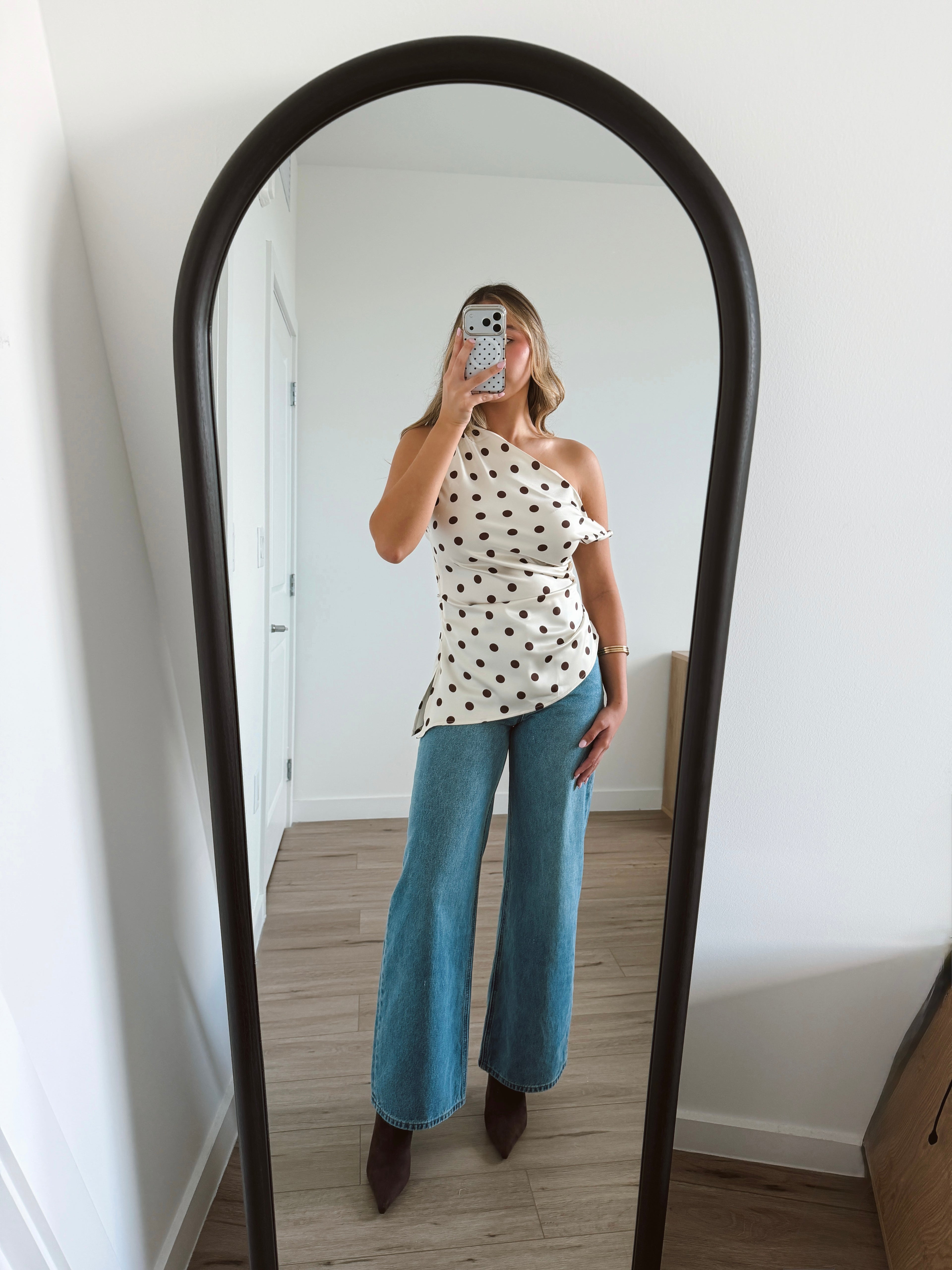 Asymmetrical Polka Dot Top
