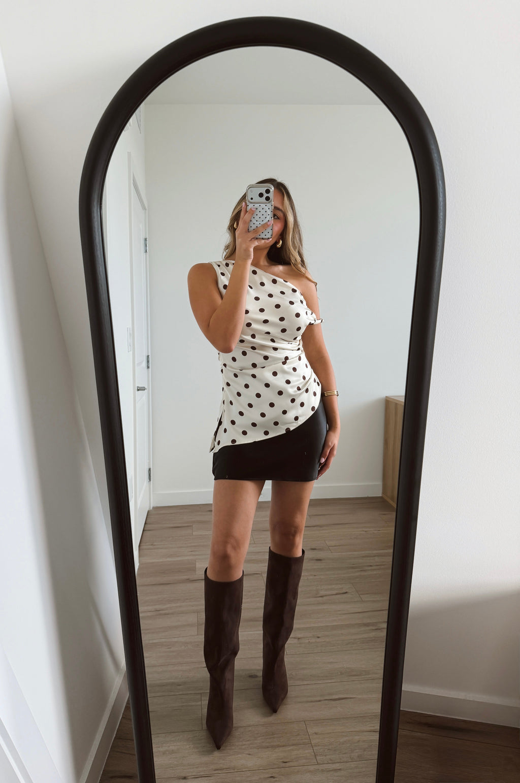 Asymmetrical Polka Dot Top