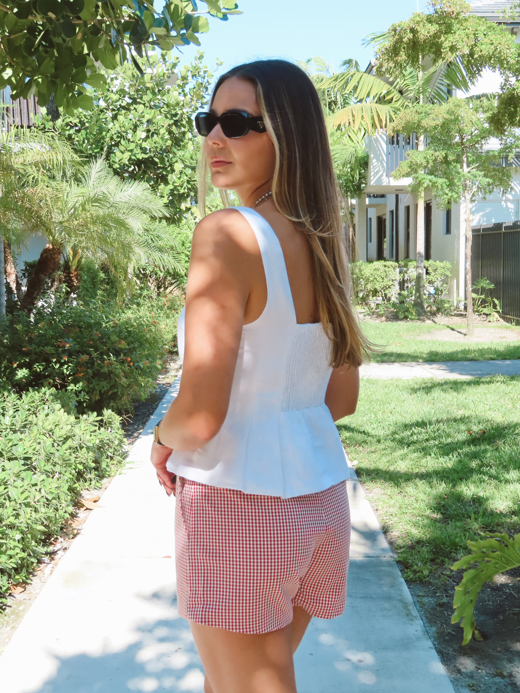 Linen Peplum Top