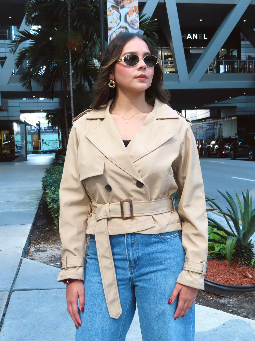 Amara Cropped Trench Coat