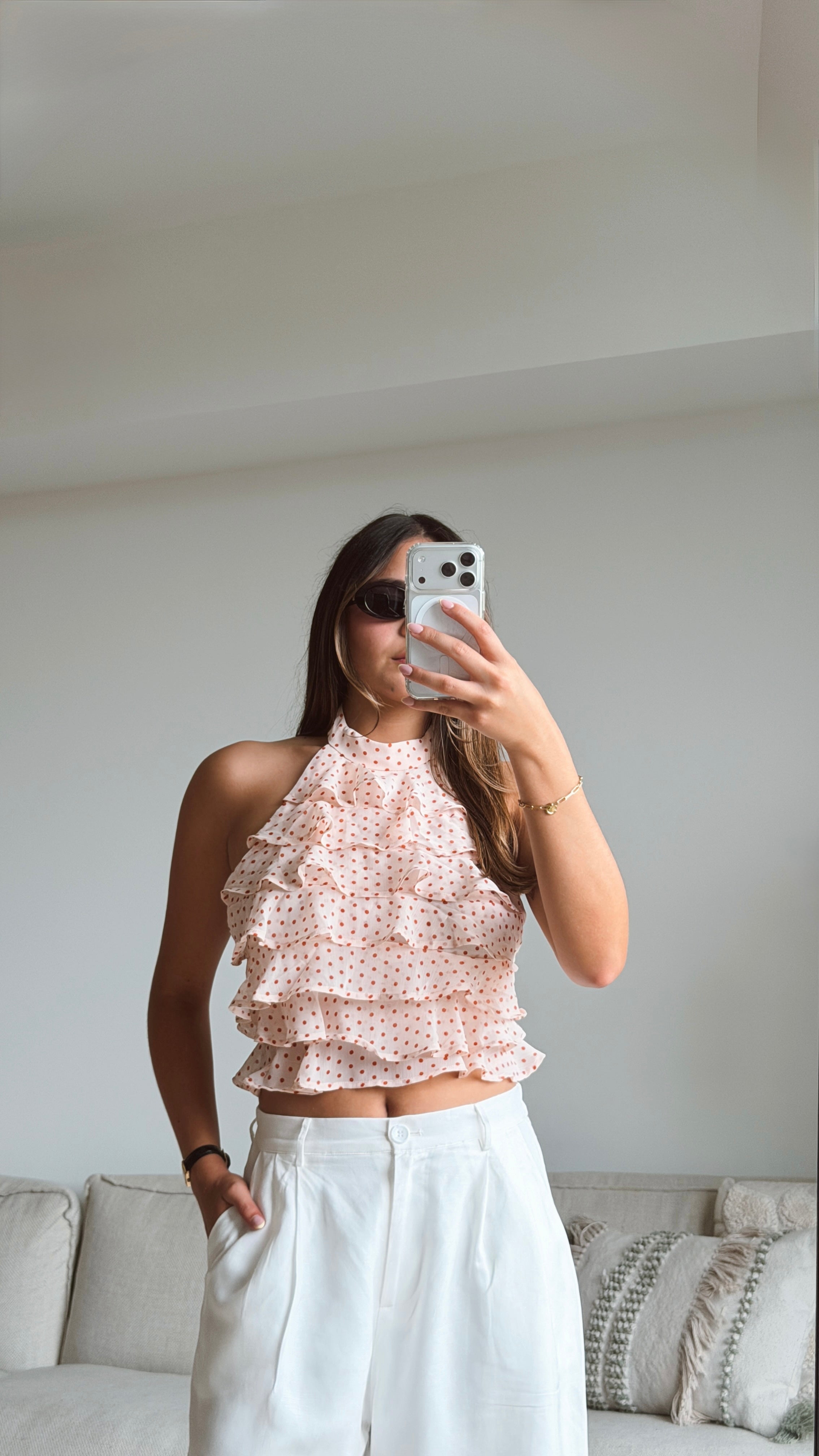 Backless Polka Dot Top